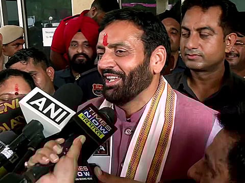 Haryana Chief Minister Nayab Singh Saini speaks to the media on the Haryana Assembly election result