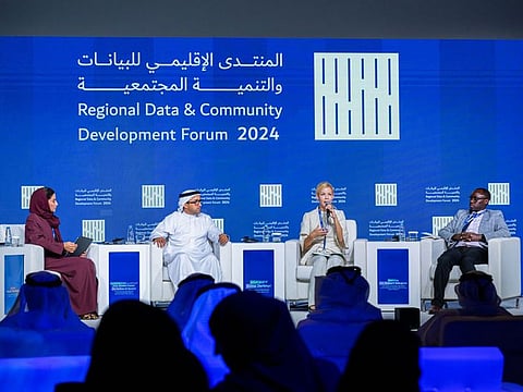 Panelists during a session titled Cities of Tomorrow: Data Integration for Sustainable Development' in Sharjah on Thursday