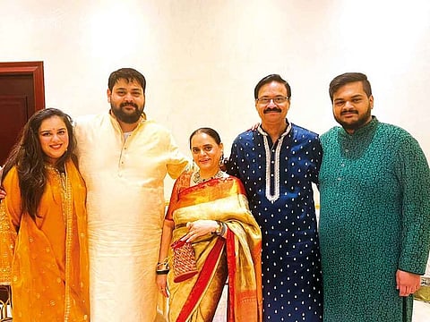 Dhananjay Datar, Chairman and MD of Al Adil Trading, with his family