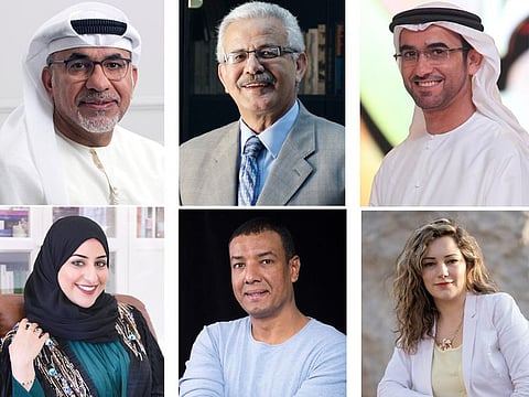 Clockwise from top left: Ibrahim Al Hashemi, Dr Saleh Abu Osba, Sultan Al Ameemi, Ebaa Al Khatib, Hisham Algakh and Eman Alyousuf