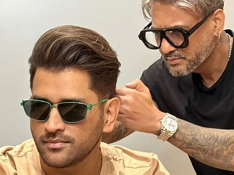 Dhoni's hairstylist unveiled his new look to the world in a recent Instagram post.