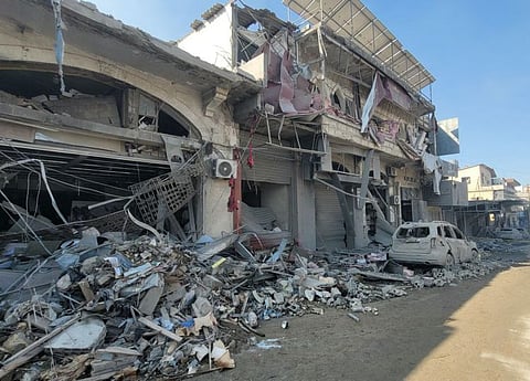 A picture shows the damage a day after an Israeli airstrike targeted the marketplace of the southern Lebanese city of Nabatiyeh on October 13, 2024.
