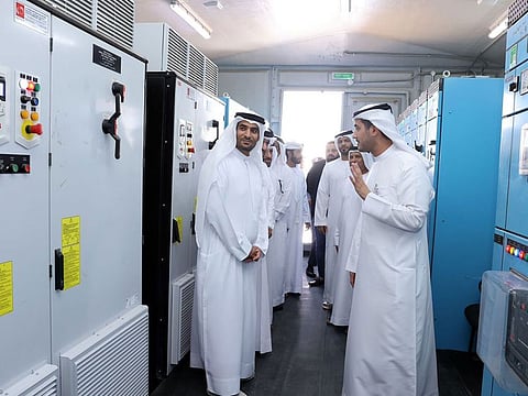 Sharjah Municipality officials with others at the inauguration of the two irrigation projects.