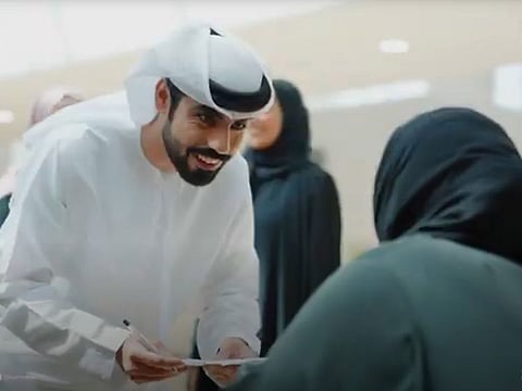 Still from video showing the launch of the support programme