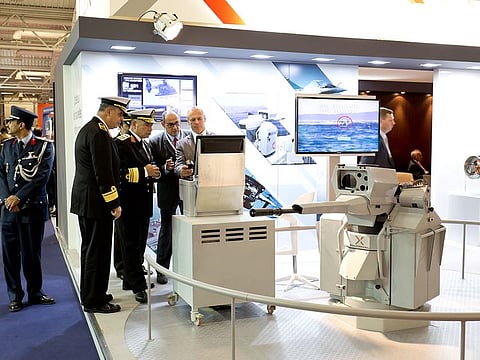 Military personnel attend a demo at Euronaval, a major Defence and Marine Military exhibition. Euronaval, a biennial event that attracts naval defence exhibitors from around the world, said seven Israeli companies are affected by the decision.
