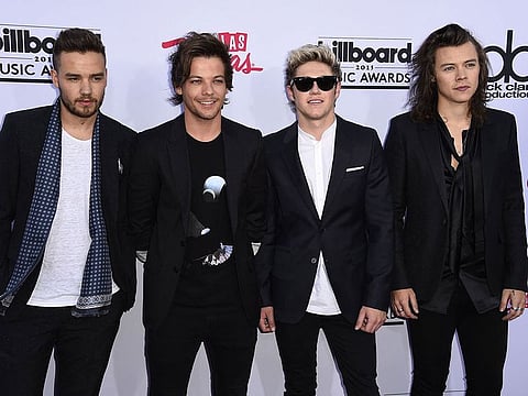 The English-Irish pop band One Direction (Liam Payne left) attends the 2015 Billboard Music Awards, May 17, 2015.