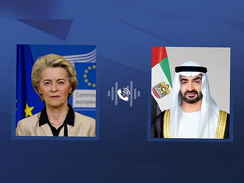 President His Highness Sheikh Mohamed bin Zayed Al Nahyan and Ursula von der Leyen, President of the European Commission