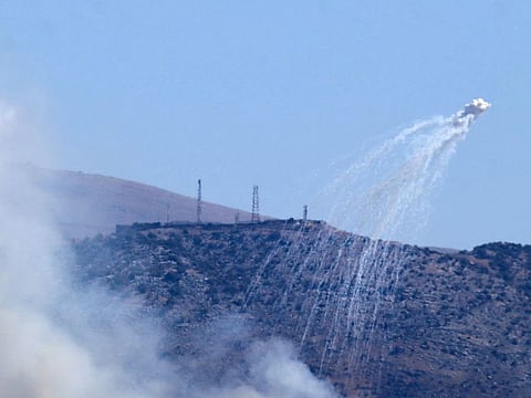 Smoke billows following Israeli bombardment on the hills of the Lebanese village of Kafarshouba in southern Lebanon on October 19, 2024, amid the ongoing war between Hezbollah and Israel.