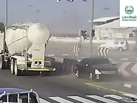 Still from Dubai Police video of the accident