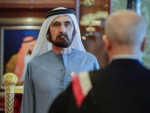 His Highness Sheikh Mohammed bin Rashid Al Maktoum, Vice President and Prime Minister of the UAE and Ruler of Dubai, during the ceremony