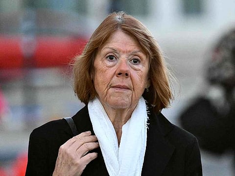 Gisele Pelicot arrives at the Avignon courthouse for the trial of her former partner Dominique Pelicot accused of drugging her for nearly ten years and inviting strangers to rape her at their home in Mazan, a small town in the south of France, in Avignon, on October 23, 2024.