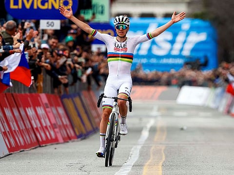 Slovenian cyclist Tadej Pogacar Pogacar enjoyed a brilliant season this year, becoming the first man since 1998 to win both the Giro d’Italia and Tour de France in a single summer before sealing the audacious World Championship triumph in Switzerland last month.