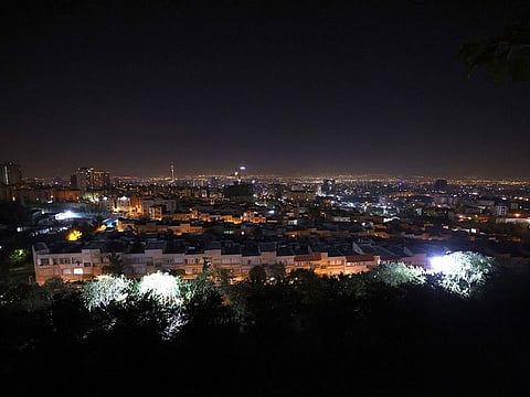 A general view of Tehran after several explosions were heard in Tehran on October 26, 2024.