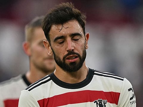 Manchester United's Portuguese midfielder #08 Bruno Fernandes.