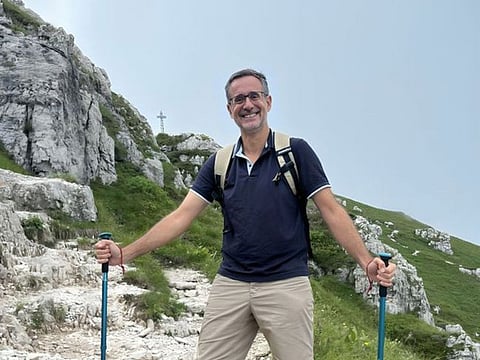 Andrea Maccio on Monte Resegone in Italy