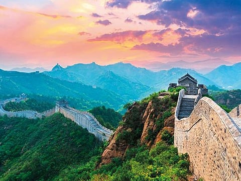 The Great Wall of China, one of the country's most popular tourist attractions.