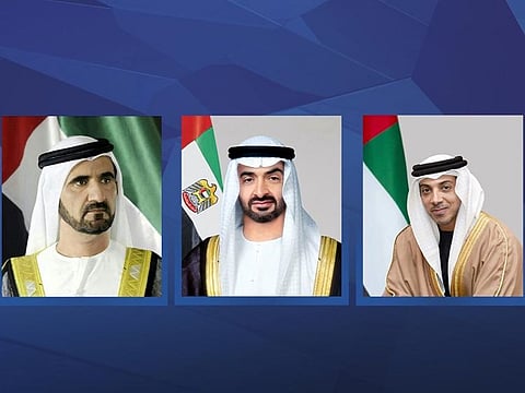 President His Highness Sheikh Mohamed bin Zayed Al Nahyan; His Highness Sheikh Mohammed bin Rashid Al Maktoum, Vice President and Prime Minister of the UAE and Ruler of Dubai; and Sheikh Mansour bin Zayed Al Nahyan, Vice President, Deputy Prime Minister and Chairman of the Presidential Court