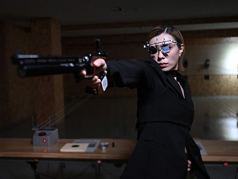 South Korean shooter Kim Ye-ji at a shooting range in Seoul.