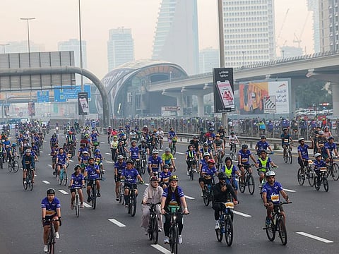 Both amateur and seasoned cyclists took part in Dubai Ride on Sunday.