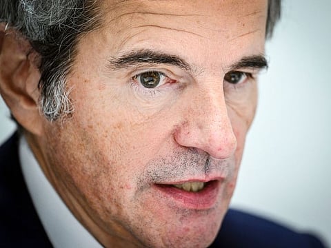Director General of the International Atomic Energy Agency (IAEA) Rafael Mariano Grossi looks on during an interview with AFP in Baku on November 12, 2024.