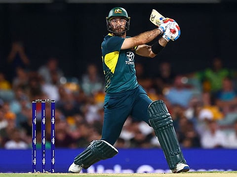 Australia's Glenn Maxwell in action during the first Twenty20 international cricket match against Pakistan at The Gabba in Brisbane on Thursday.