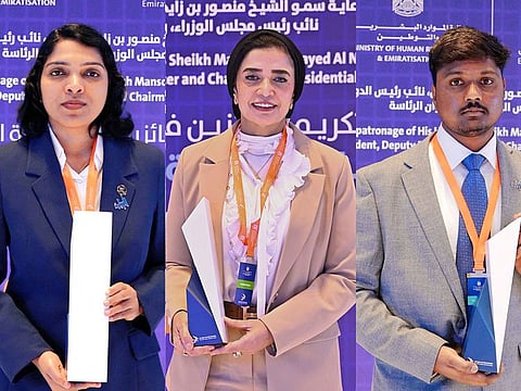 From left: Maya Saseendran, Nursing Supervisor at LLH Hospital Musaffah, Dr Nashwa Bahaa El-Din, Specialist Pediatrics at Burjeel Hospital Abu Dhabi, Bharath Kumar, HSE Officer at Lifecare Hospital Baniya