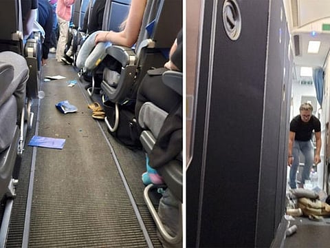 A dramatic video of Scandinavian Airlines Flight 957 shows passengers screaming as crew struggle to maintain control.