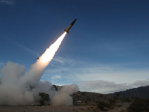 The US Army conducting live fire tests of the Army Tactical Missile System (ATACMS) at the White Sands Missile Range in New Mexico.