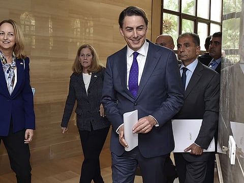 US special envoy Amos Hochstein arrives to meet Lebanon's Parliament Speaker in Beirut on November 19, 2024.