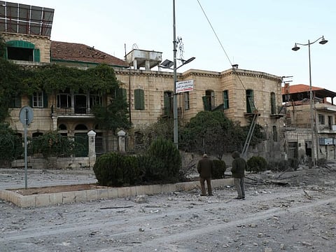 The 19th century historic Palmyra hotel at the site of an Israeli airstrike that targeted the Baalbek in Lebanon's eastern Bekaa Valley on November 7 2024.
