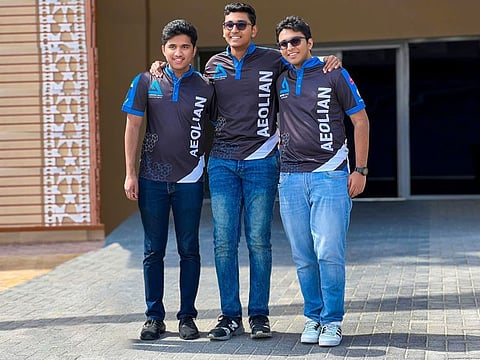 Gautam Bose, Yadukrishna Shaji, and Ashutosh Behera from from a Dubai school represent the UAE at the F1 in Schools 2024 World Finals in Saudi Arabia