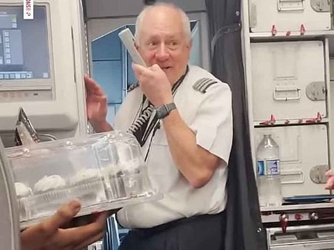 The video begins with the pilot addressing passengers and crew...