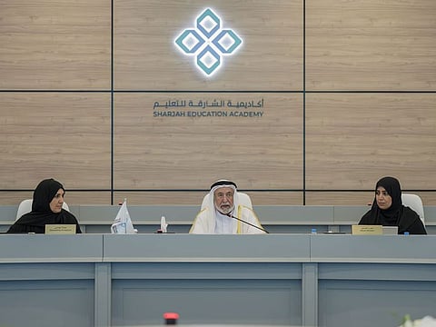 His Highness Dr Sheikh Sultan bin Mohammed Al Qasimi, Supreme Council Member and Ruler of Sharjah, chairs the Board of Trustees meeting of the Sharjah Education Academy on Sunday