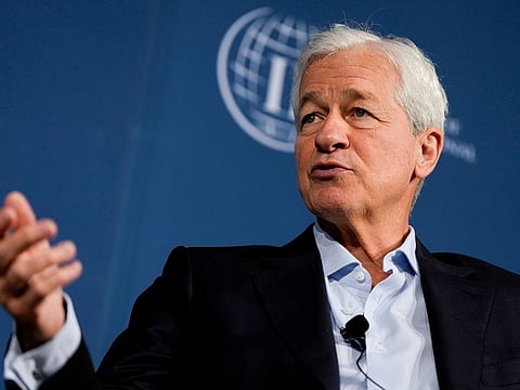 Jamie Dimon, chief executive officer of JPMorgan Chase & Co., at the Institute of International Finance (IIF) during the annual meetings of the IMF and World Bank in Washington, DC, US, on Thursday, Oct. 24, 2024.