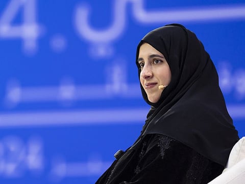 Sheikha Hissa bint Hamdan bin Rashid Al Maktoum, Goodwill Ambassador for the Voices of Future Generations (VoFG) initiative, during her talk at the Forum on Wednesday in Dubai