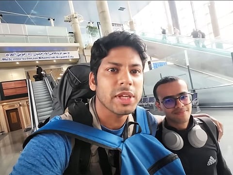 Indian travel vlogger with Pakistani student Hussein