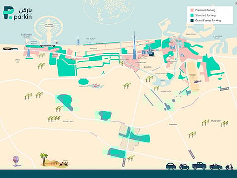 How the new Dubai parking fees will play out across major locations in the city from end March 2025.