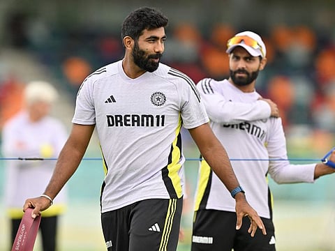 Indias Jasprit Bumrah attends a warm-up session before the start of tour match between the Prime Minister's XI and India at Manuka Oval in Canberra on Sunday.