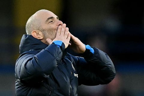 Chelsea's Italian head coach Enzo Maresca reacts following the English Premier League football match against Aston Villa at Stamford Bridge in London on December 1.