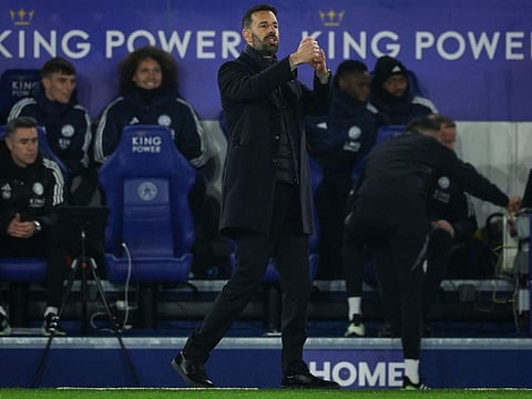 Van Nistelrooy was in Leicester's dugout for the first time