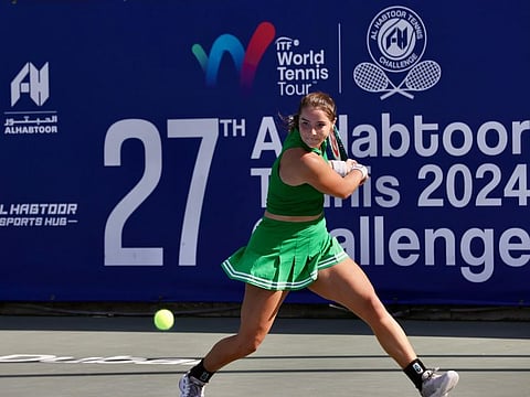 Jodie Anna Burrage defeated Viktoria Hruncakova 7-6, 3-6, 6-2 in exactly two hours.