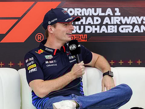 Max Verstappen of Red Bull Racing during a press conference ahead of Formula 1 Etihad Airways Abu Dhabi Grand Prix 2024 at Yas Marina circuit on Thursday.