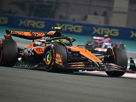 McLaren's British driver Lando Norris drives during the second practice session ahead of the Abu Dhabi F1 Grand Prix at Yas Marina Circuit on Friday.