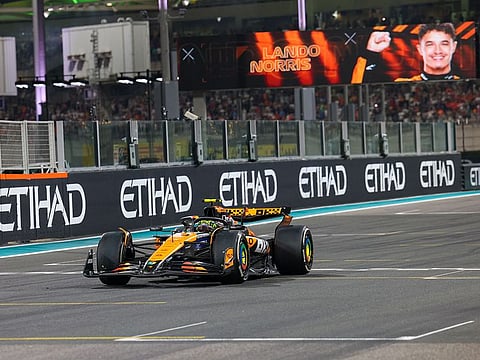 McLaren's British driver Lando Norris drives during the Abu Dhabi Formula One Grand Prix at the Yas Marina Circuit in Abu Dhabi on Sunday.