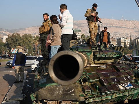 Syrians flock to the main square of the capital city Damascus