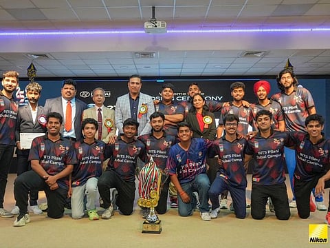 BITS Pilani Dubai Campus won the gold in the inter-university men's cricket tournament at 21st BITS Sports Festival along with Prof. Souri Banerjee, Dr. Rafiuddin, Dr. Geetha and VVS Laxman.