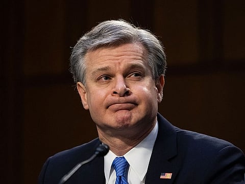 FBI Director Christopher Wray testifies before the Senate Judiciary Committee on the January 6th insurrection, in the Hart Senate Office Building on Capitol Hill in Washington, DC on March 2, 2021.