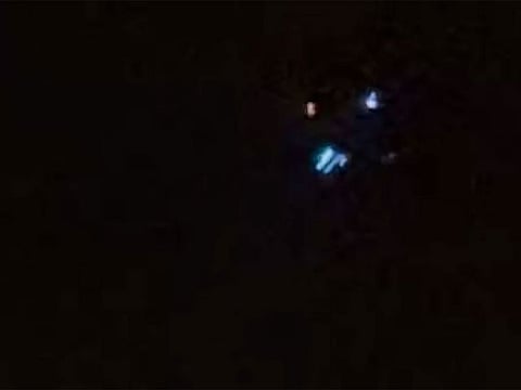 In this screen grab from a video, a drone is shown near New Jersey