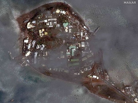 This handout satellite image released by Maxar Technologies shows a view of Dzaoudzi port, on the French Indian Ocean territory of Mayotte on December 16, 2024 after the cyclone Chido hit the archipelago.