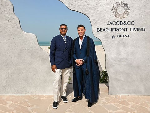 Husein Salem of Ohana Development with Jacob Arabo of Jacob & Co. get ready for a Dh4.7 billion community spread in Abu Dhabi's Al Jurf area.